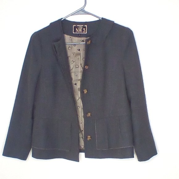 SALE - "NW3 Hobbs London" Women's Grey Wool Jacket UK12/US 8 - Picture 1 of 5